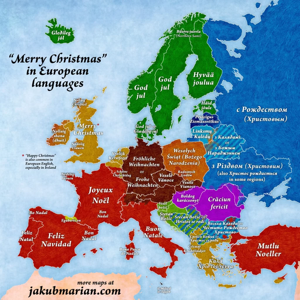 How to wish happy holidays in Serbian and other European languages